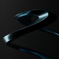 3D rendering Abstract geometry dynamic object with dark background. photo