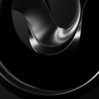 3D rendering Abstract geometry dynamic object with dark background. photo
