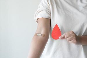 Blood donation concept. Give blood save up to three lives. photo