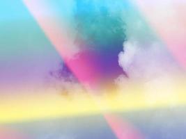 beauty sweet pastel yellow pink  colorful with fluffy clouds on sky. multi color rainbow image. abstract fantasy growing light photo