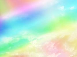 beauty sweet pastel green yellow colorful with fluffy clouds on sky. multi color rainbow image. abstract fantasy growing light photo