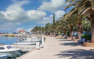 Promenade of Baska Voda,Makarska Riviera,adriatic Sea,Dalmatia region,Croatia photo