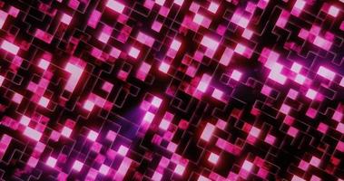 Abstract background of pink shiny mirror iridescent squares and rectangles digital hi-tech photo