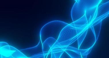 Abstract blue glowing with bright fire energy magic waves from lines on a dark background. Abstract background photo