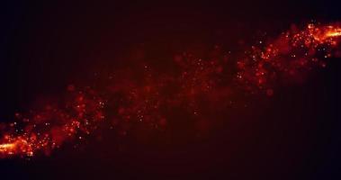 Abstract orange fiery lines with energy magic sparks from particles, abstract background photo