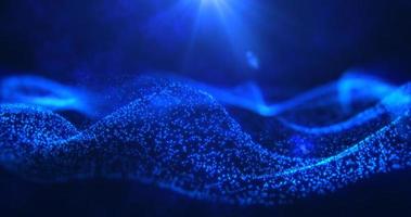 Abstract waves from particles and dots of energetic magic with the effect of glow and blur, abstract background photo