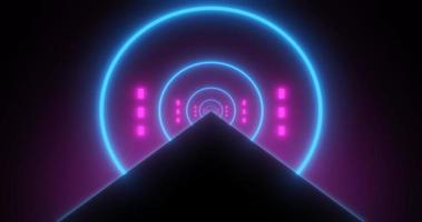 Abstract glowing neon retro tunnel round bright shiny multicolored beautiful. Abstract background photo