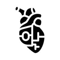 corazón marcapasos glifo icono vector ilustración signo