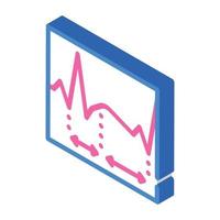 diastole, analysis of sistal and cardiogram isometric icon vector illustration