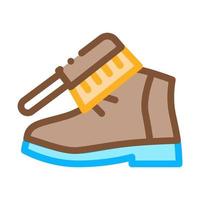 ilustración de contorno de vector de icono de cepillado de zapatos