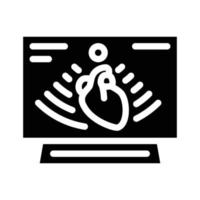 heart ultrasound glyph icon vector illustration sign