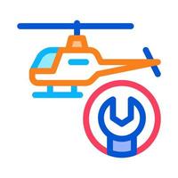 Helicopter Wrench Icon Vector Outline Illustration