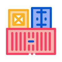 Cargo Containers Icon Vector Outline Illustration