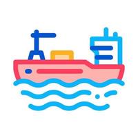 petrolero en el mar icono vector ilustración de contorno