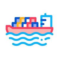 Cargo Ship At Sea Icon Vector Outline Illustration