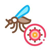 ilustración de contorno de vector de icono de mosquito de malaria