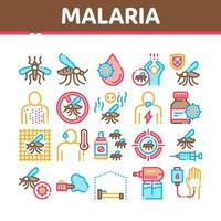 Malaria Illness Dengue Collection Icons Set Vector