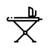 icono de línea de vector de equipo de planchado de servicio de lavandería