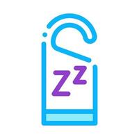 hotel manejar etiqueta zzz icono esquema ilustración vector