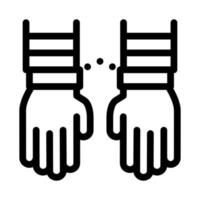 Criminal Hands In Irons Icon Outline Illustration vector