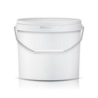 White Bucket Vector. Blank Plastic Tub Bucket. Container For Ice Cream Or Dessert. Isolated Illustration vector