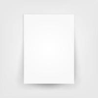 Blank white 3d Paper Canvas Vector. Empty Paper Sheet Illustration With Shadow vector