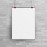 White Blank Paper Wall Poster Mock up Template Vector. vector