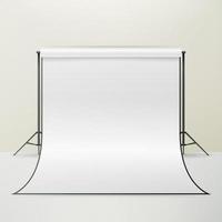 White Photo Studio Vector. Realistic Photographer Studio Interior Illustration vector