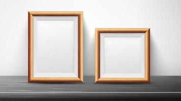 Realistic Black Frame Set Vector. Good For Posters, Presentations, Exhibition. Trendy Interior Illustration. vector