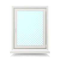 Realistic Plastic White Window Vector. Isolated Illustration vector