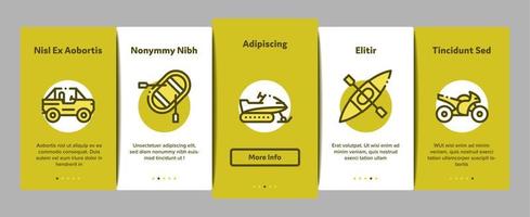 Extreme Sport Activity Onboarding Elements Icons Set Vector