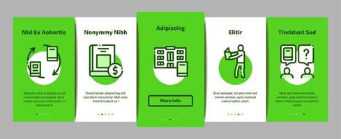 Reading Library Book Onboarding Elements Icons Set Vector