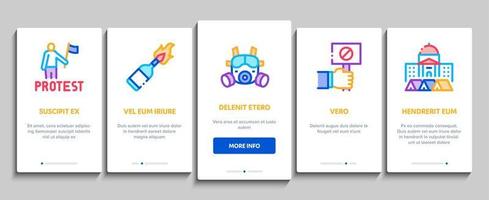 Protest And Strike Onboarding Elements Icons Set Vector