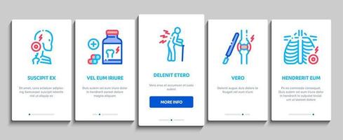 Arthritis Disease Onboarding Elements Icons Set Vector