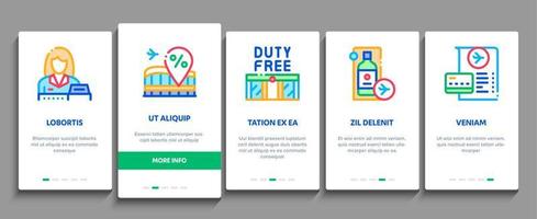 Duty Free Shop Store Onboarding Elements Icons Set Vector