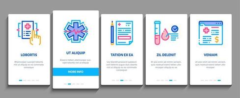 conjunto de iconos de elementos de incorporación médica de chequeo de salud vector