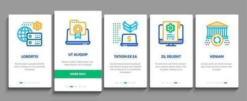 Digital Economy And E-business Onboarding Elements Icons Set Vector