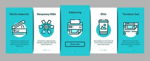 Polygraphy Printing Service Onboarding Elements Icons Set Vector