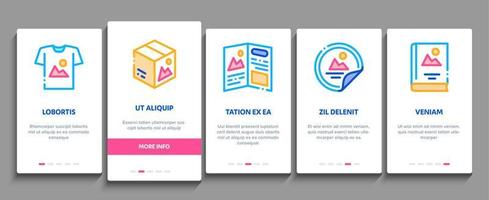 Polygraphy Printing Service Onboarding Elements Icons Set Vector