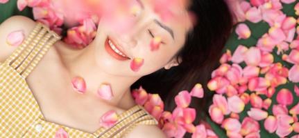 Beauty image of young Asian woman, summer concept photo