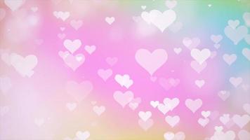 raggiante tenero volante amore cuori su un' rosa sfondo per San Valentino giorno. video 4k, movimento design