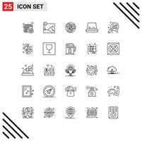 Pack of 25 creative Lines of data analyzing pedal complexity maze labyrinth Editable Vector Design Elements