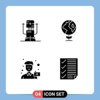 Modern Set of 4 Solid Glyphs and symbols such as biochip image machine ecology photo Editable Vector Design Elements