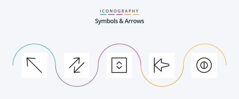 paquete de iconos de línea 5 de símbolos y flechas que incluye . cuadrado. simbolos antiguo vector