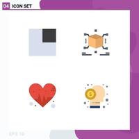 User Interface Pack of 4 Basic Flat Icons of expand beat cube box capitalist Editable Vector Design Elements