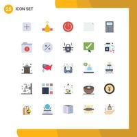 Pictogram Set of 25 Simple Flat Colors of device calculate off landscape document Editable Vector Design Elements