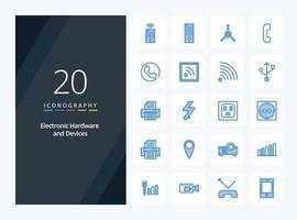 20 Devices Blue Color icon for presentation vector