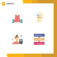 Group of 4 Modern Flat Icons Set for best accountant high mind business analyst Editable Vector Design Elements