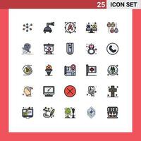 Set of 25 Modern UI Icons Symbols Signs for frag security text lock creative Editable Vector Design Elements