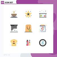 Modern Set of 9 Flat Colors and symbols such as commerce add test ink design Editable Vector Design Elements